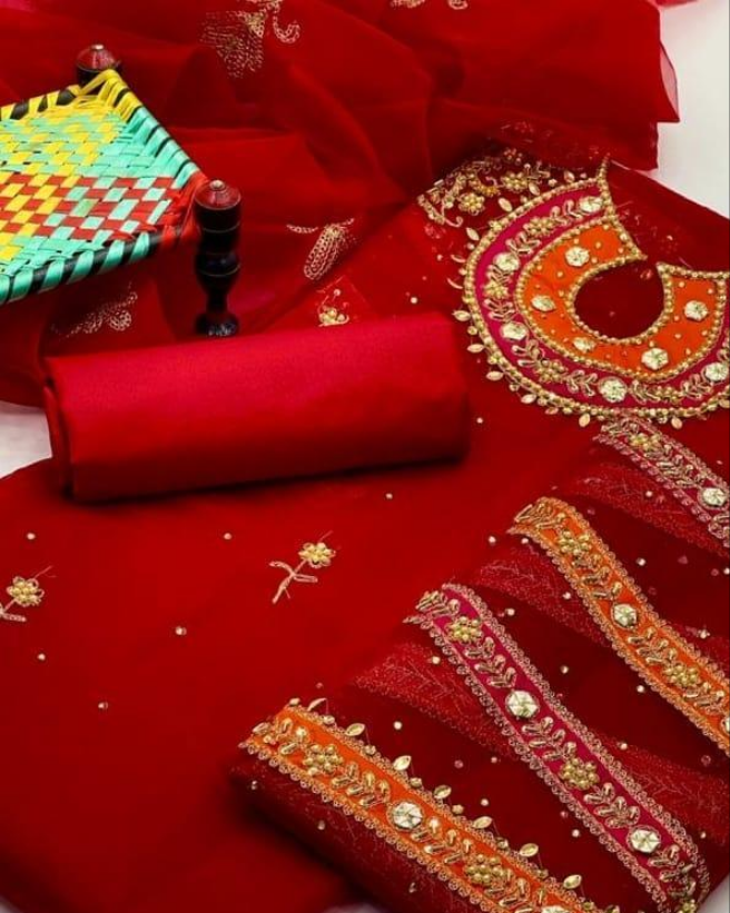 Women's unstitched 3 piece fancy suit